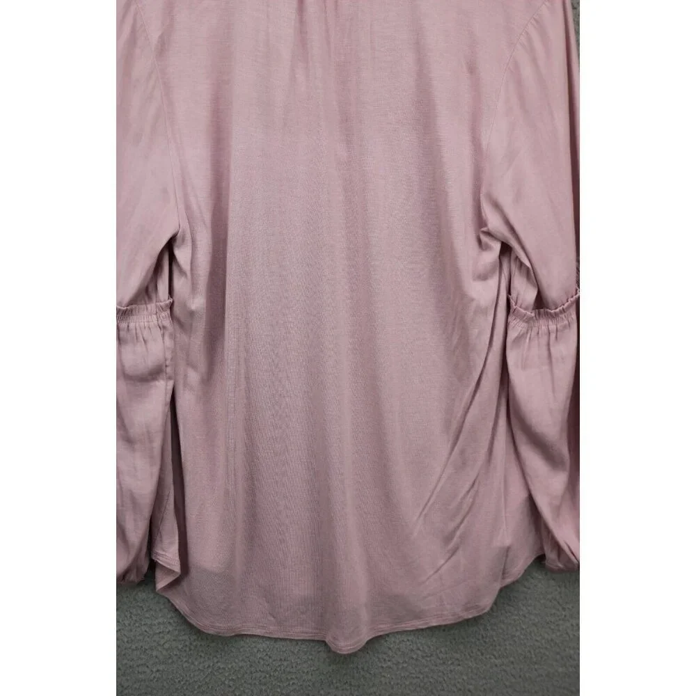 Loft Long Puff Sleeves Silky Tunic-Size Large-Rayon